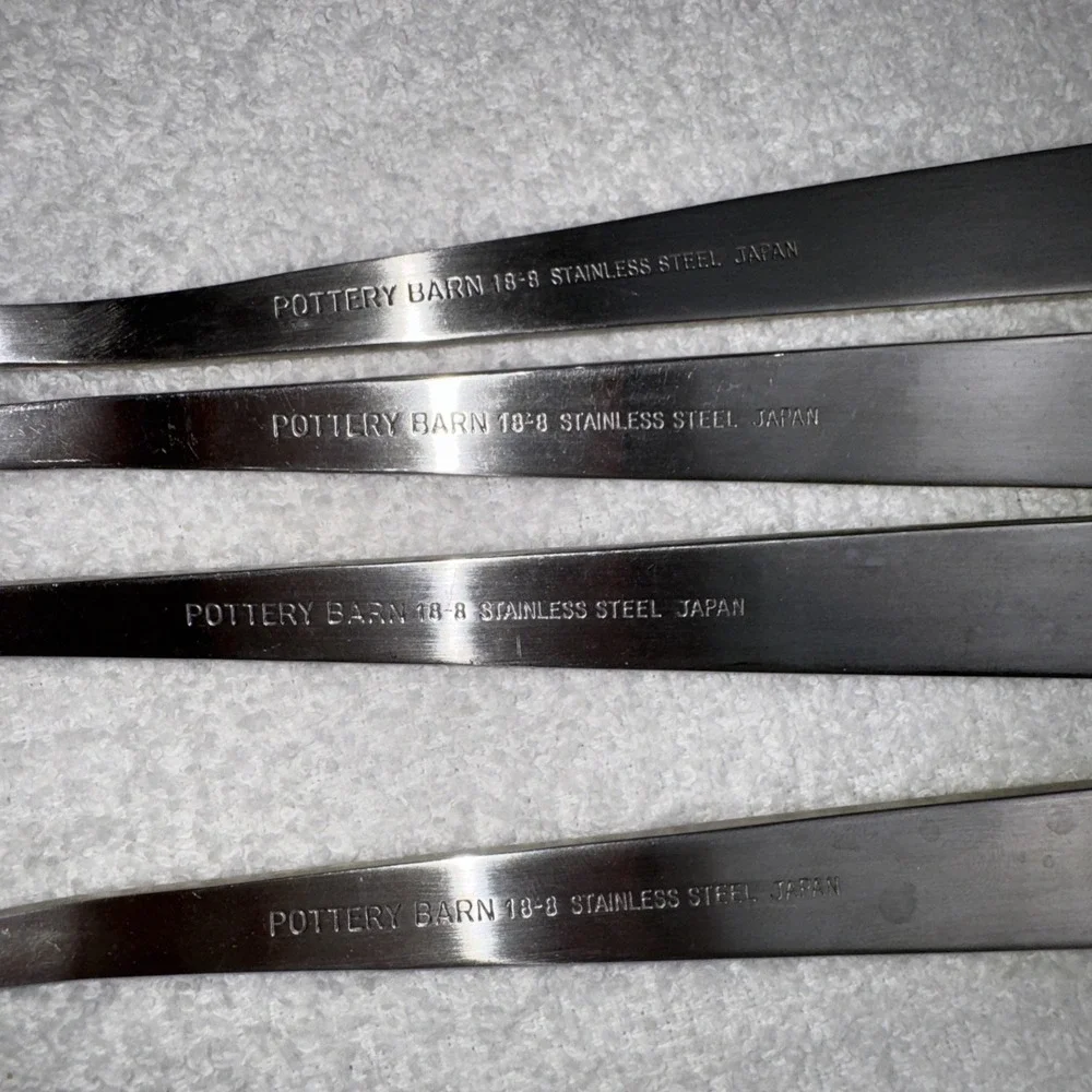 9 Pottery Barn Ice Cream Serving Spoons Strawberry Vanilla Chocolate Choco Chip